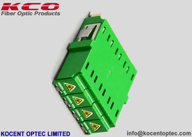 Quad LC APC Shutter Optical Fiber Adapter Singlemode Mid Coupler Plastic Material