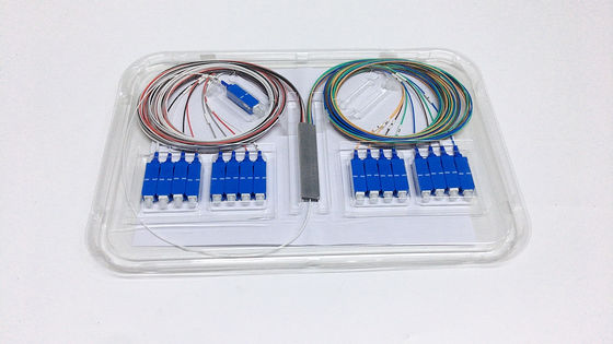 Mini Tube 1x16 PLC Optical Splitter with SC/UPC Connector and 0.9mm G657A Fiber Cable