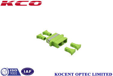 Green SC/APC Fiber Optic Adapter with 0.10dB Repeatability and Ceramic Sleeves