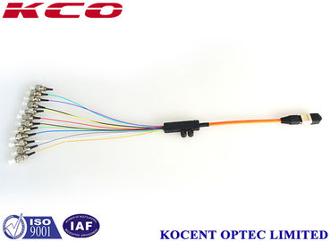 OM1 62.5 OM2 50/125 MPO-12 to ST Fiber Optic Breakout Cable with Long Lifespan for Multimode Networks