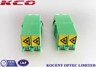Low Insertion Loss Fiber Optic Adapter Green LC/APC Shutter Duplex PC Material