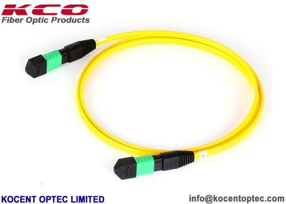 LSZH Yellow MPO MTP Trunk Cable Patch Cord 8 Core 12 Fiber Single Mode G657A2 Customized Length
