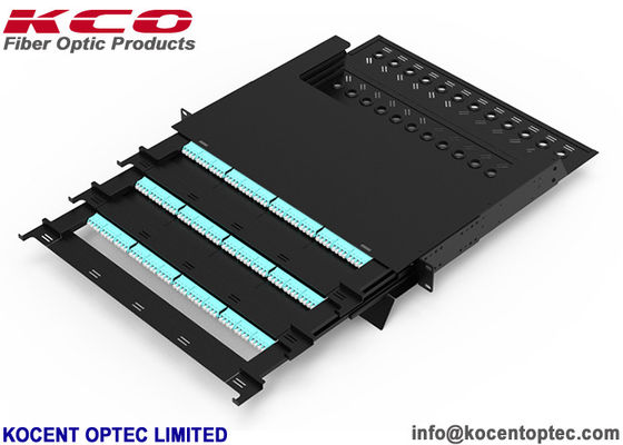 Slide Type 1U 144fibers MPO Patch Panel Rack Mount Terminal Box 19'' MTP Patch Panel