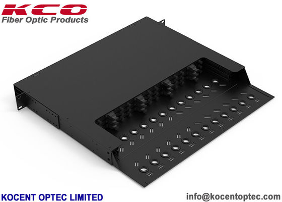 Slide Type 1U 144fibers MPO Patch Panel Rack Mount Terminal Box 19'' MTP Patch Panel