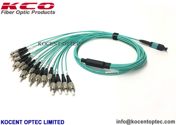 Elite MPO-16 MTP-16 16core FC/UPC Optical Fiber Patch Cord OM4 50/125 Aqua LSZH 16 Fiber