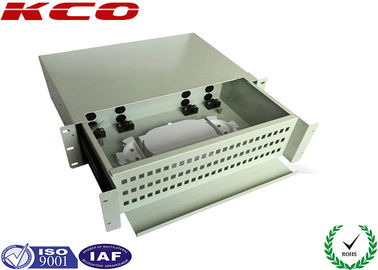 Tableau de connexions optique optique en acier de fibre de bâti de support de coffret d'extrémité de fibre 2U avec des adaptateurs de LC