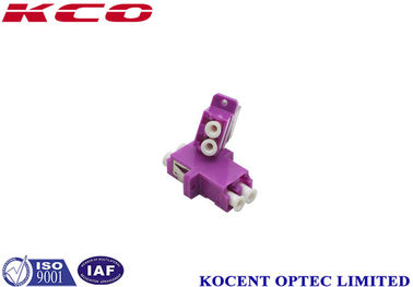 Violet OM4 LC Fiber Optic Duplex Adapter With Flange High Precision Alignment