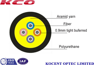 Câble à fibre optique à revêtement serré pour terrain militaire, non métallique, multimode OM3 OM4