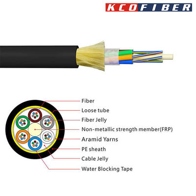 Câble à fibre optique ADSS extérieur tout diélectrique autoportant SM G652D 12fo 96fo