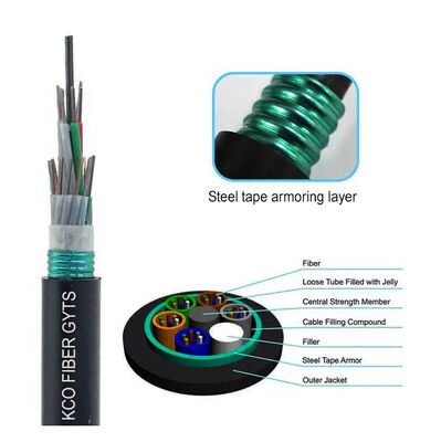 96fo 96 Cores 96fibers Single Mode GYTS Armored Optical Fiber Cable For Out Plant Aerial and Duct