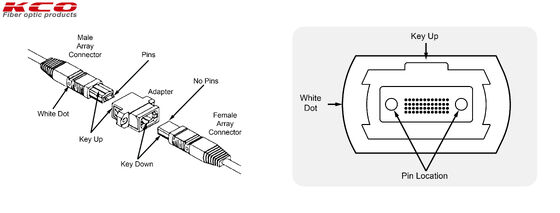 48fibers SMF G657A1 G657A2 MPO-48 MTP-48 APC Ultra Low Loss Optical Fiber Trunk Cable Type A B C