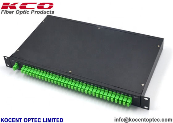 1x32 Fiber Optic PLC Splitter with SC/APC Connector and Rack Mount for Low Insertion Loss and High Reliability