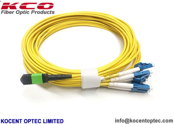 OEM ODM 8fibers MPO Female Patch cord MTP Trunk Cable to 8 Cores LC/UPC Single Mode G657A1 FTTH GPON