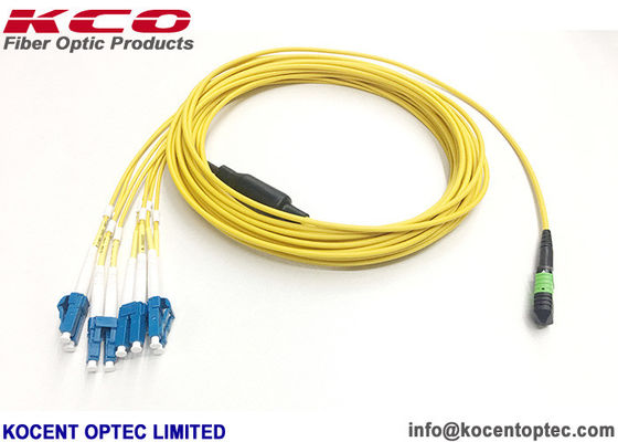 OEM ODM 8fibers MPO Female Patch cord MTP Trunk Cable to 8 Cores LC/UPC Single Mode G657A1 FTTH GPON