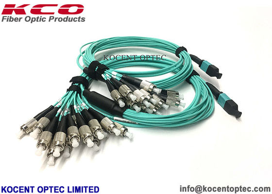Elite MPO-16 MTP-16 16core FC/UPC Optical Fiber Patch Cord OM4 50/125 Aqua LSZH 16 Fiber