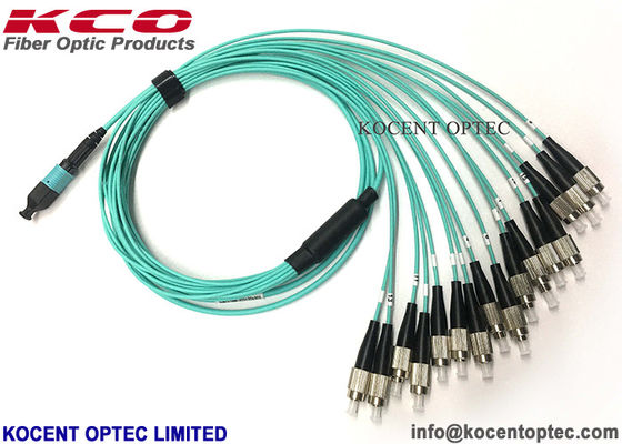 Elite MPO-16 MTP-16 16core FC/UPC Optical Fiber Patch Cord OM4 50/125 Aqua LSZH 16 Fiber