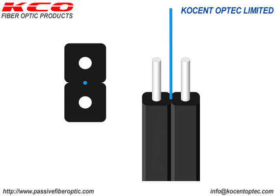 Câble optique d'intérieur de fibre de baisse du noir FTTH de G657A 1core 2wire LSZH