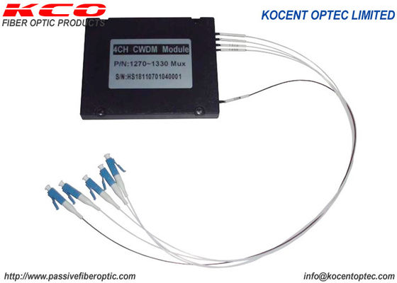 4CH FTTH Passive Fiber Wavelength Division Multiplexer 0.9mm Mux Demux CWDM LC UPC