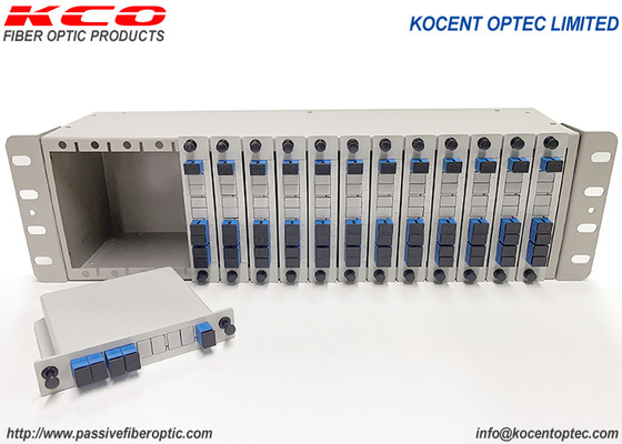 3U 19 pouces Fibre optique ODF 1x4 PLC Fibre Splitter Chassic Rack Monté Panneau de patch 14 16 fente